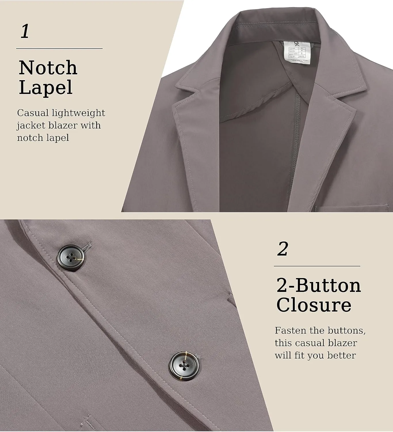 Little Donkey Andy Men's Casual Suit Blazer Jackets Slim Fit Business Lightweight Two Button Sport Coat