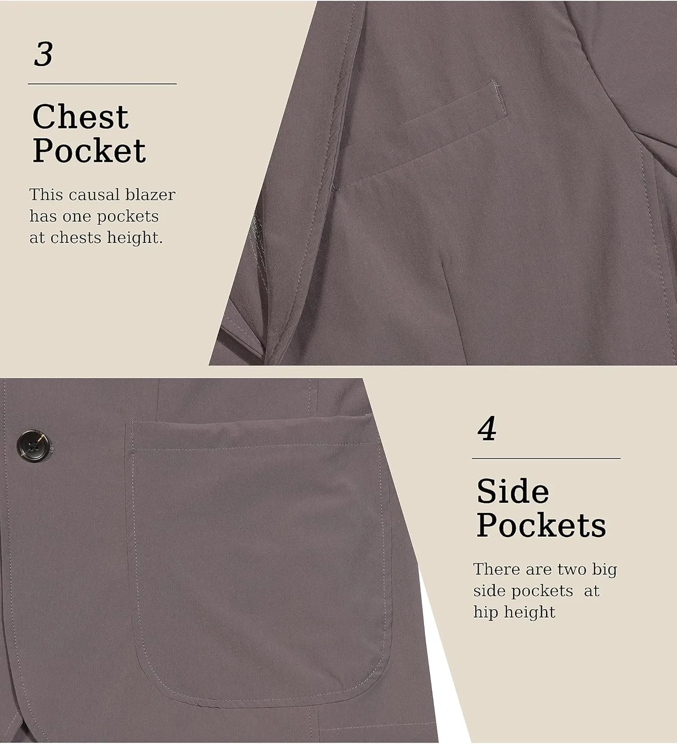 Little Donkey Andy Men's Casual Suit Blazer Jackets Slim Fit Business Lightweight Two Button Sport Coat