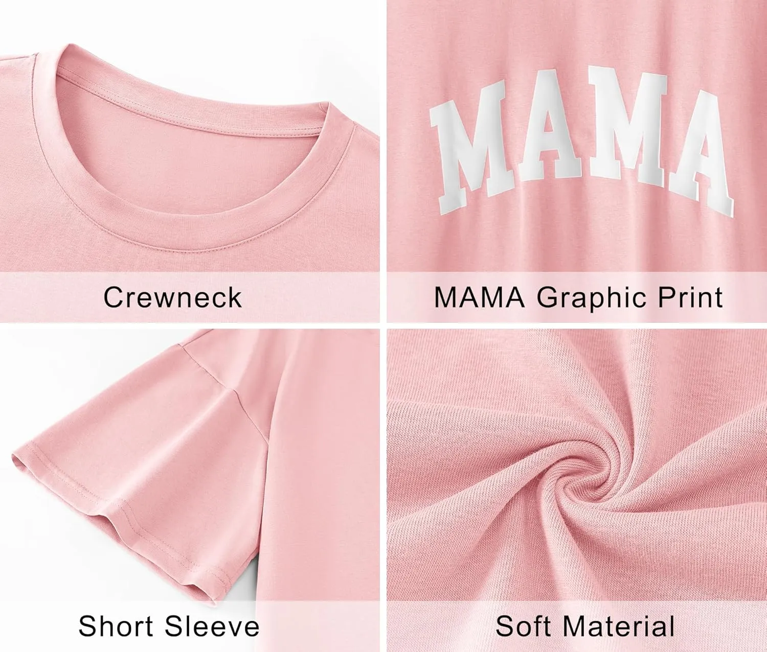 LOMON Oversized T Shirts for Women Short Sleeve Crewneck Summer Tops Loose Casual Mama Shirts Basic Tee