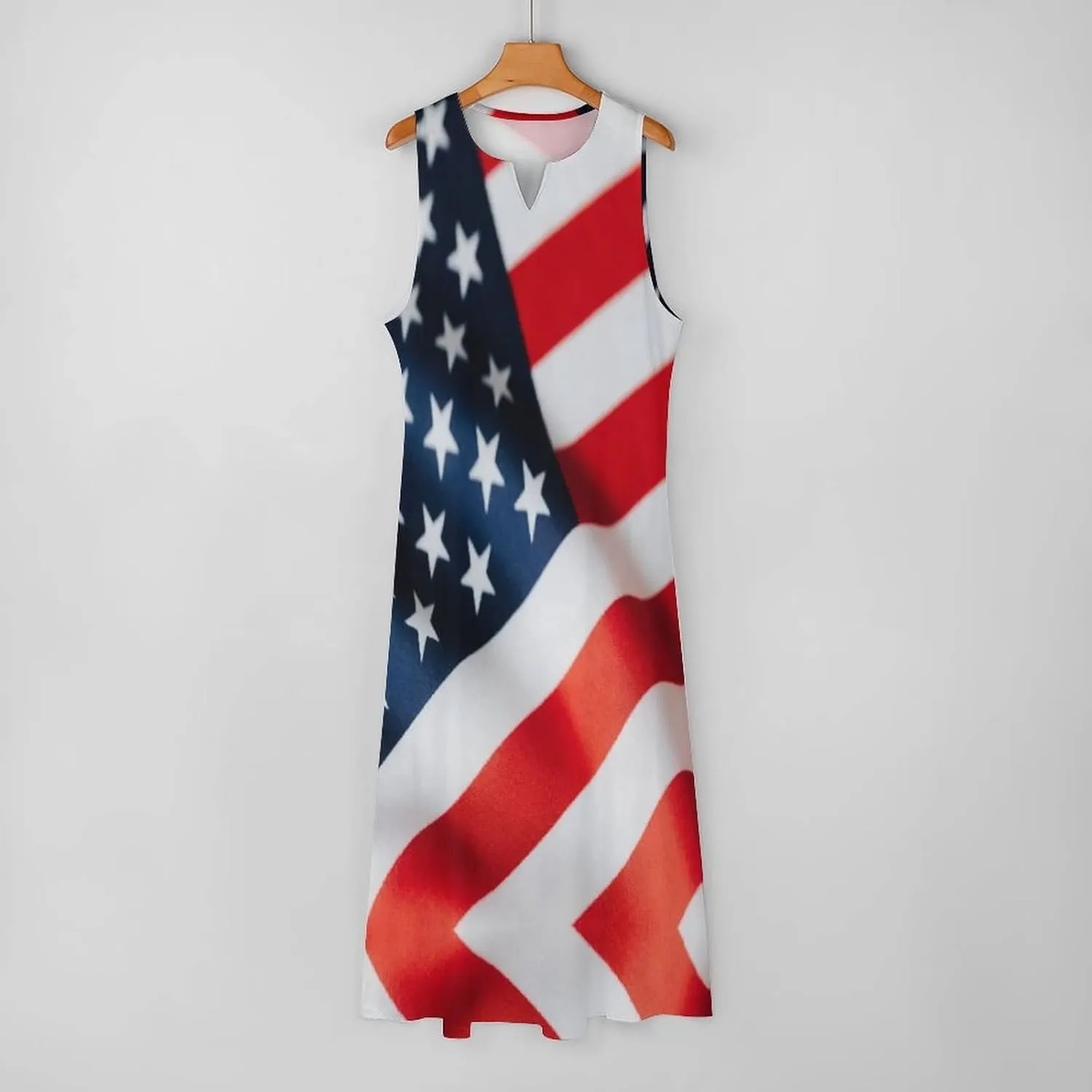 Long Dress Skirts for Womens Summer Top American Flag Casual V Neck Shift Dress XL