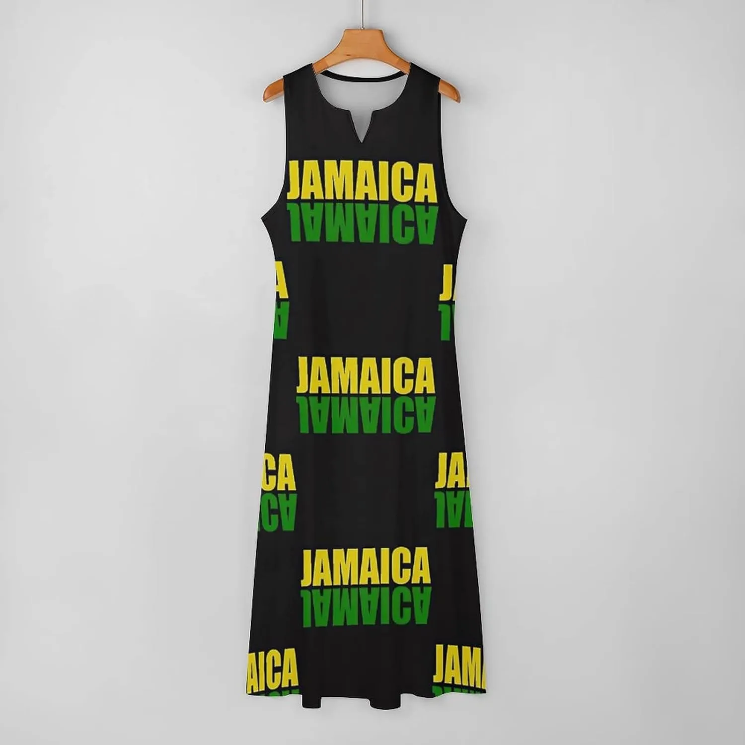 Long Dress Skirts for Womens Summer Top Jamaica Flag Casual V Neck Shift Dress S