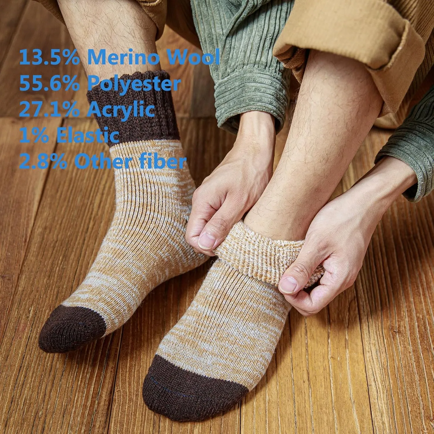 MAGIARTE Womens Boot Wool Socks Christmas Gift Pack Winter Thick Warm Vintage Cozy Crew Socks for Women 3/4/5- Pack
