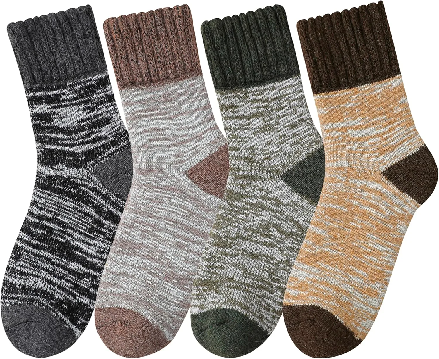 MAGIARTE Womens Boot Wool Socks Christmas Gift Pack Winter Thick Warm Vintage Cozy Crew Socks for Women 3/4/5- Pack