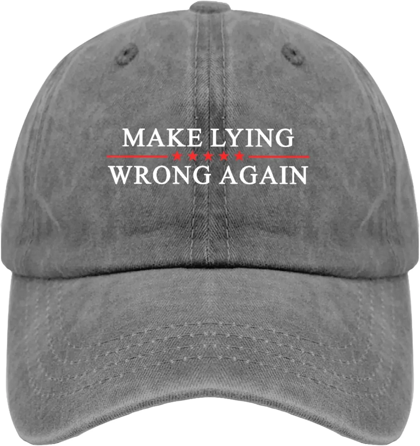 Make Lying Wrong Again Hats for Womens Baseball Caps Trendy Washed Workout Hat Cotton