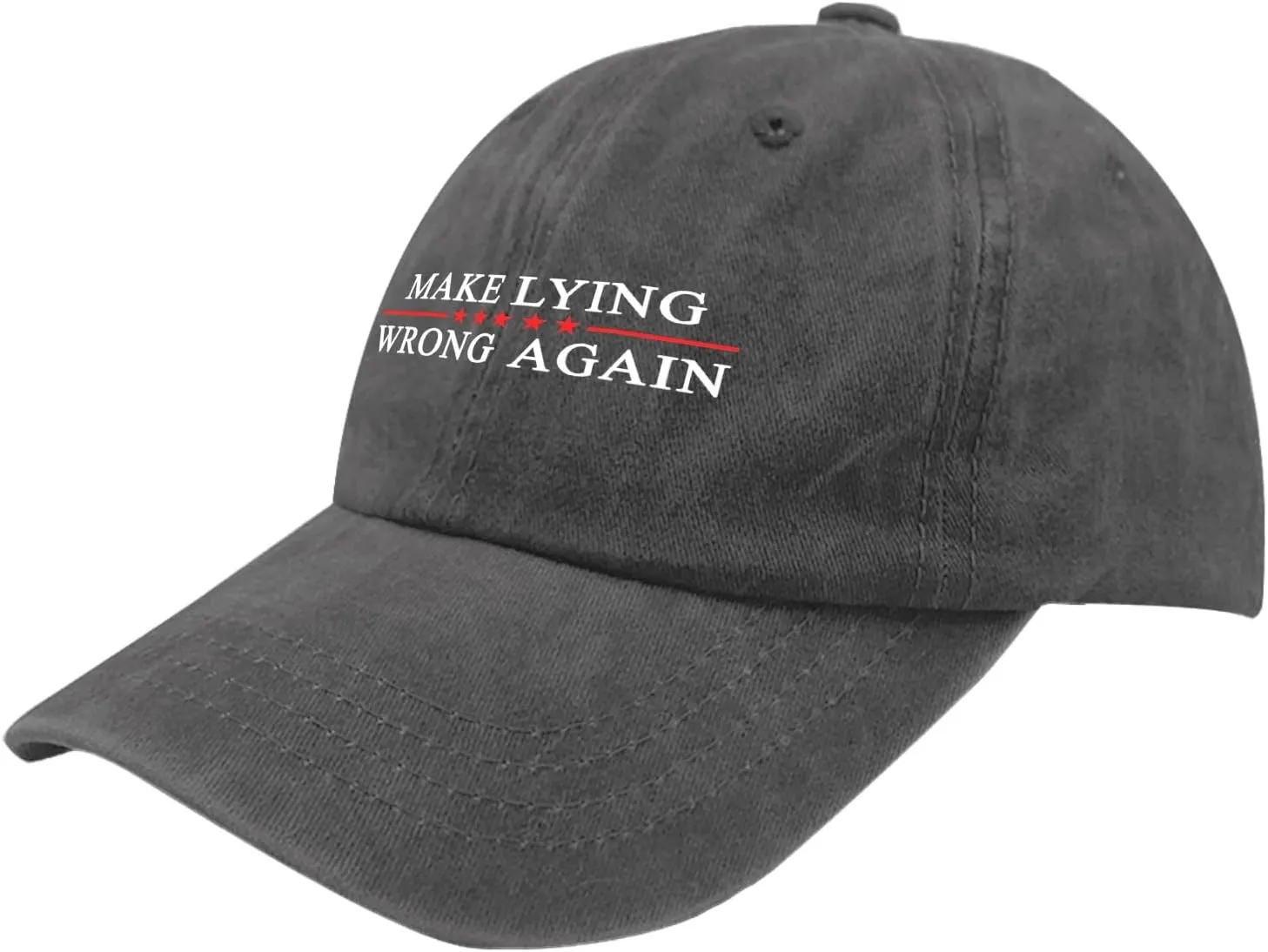 Make Lying Wrong Again Hats for Womens Baseball Caps Trendy Washed Workout Hat Cotton