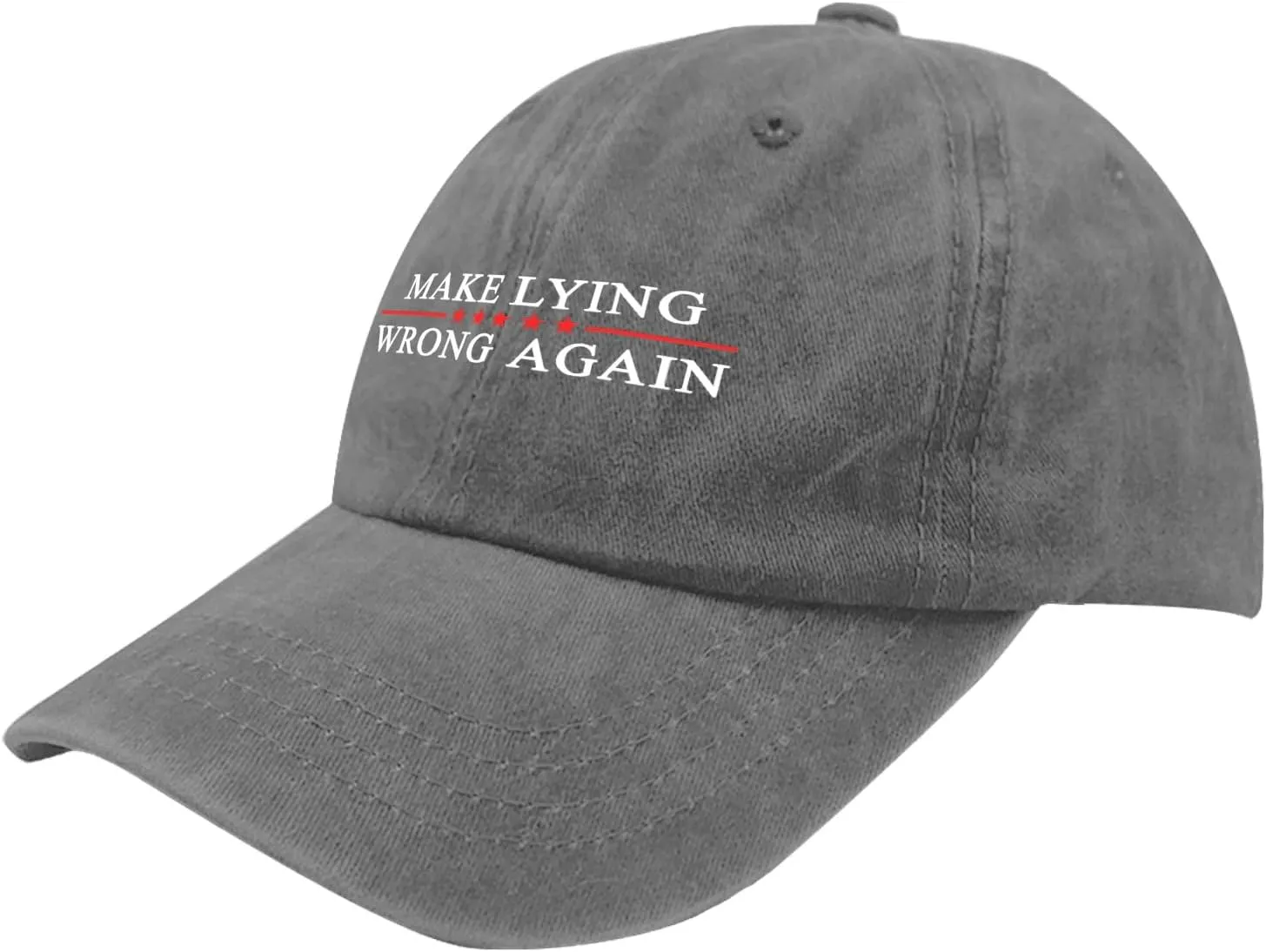 Make Lying Wrong Again Hats for Womens Baseball Caps Trendy Washed Workout Hat Cotton