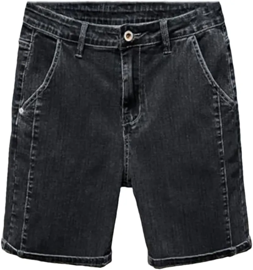 Men Summer Thin Business Denim Shorts Casual Stretch Slim Jeans Short