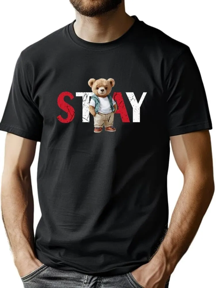 Men's Cotton Short Sleeve Tees Soft Fashion Print T-Shirts Casual Graphic Crewneck Tops