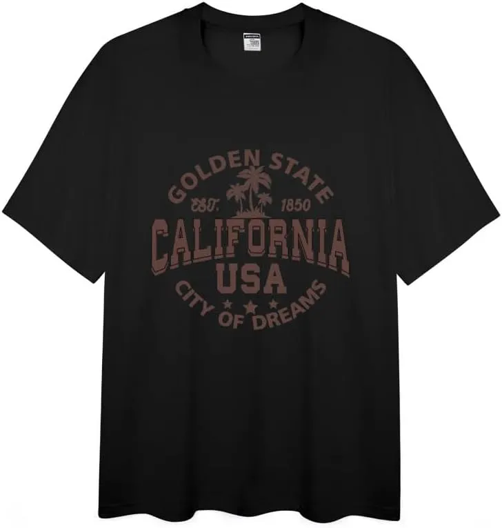 Men's Cotton Short Sleeve Tees Soft Fashion Print T-Shirts Casual Graphic Crewneck Tops