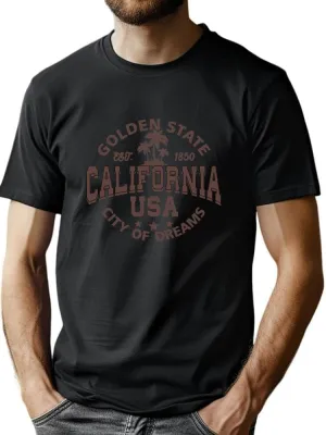 Men's Cotton Short Sleeve Tees Soft Fashion Print T-Shirts Casual Graphic Crewneck Tops