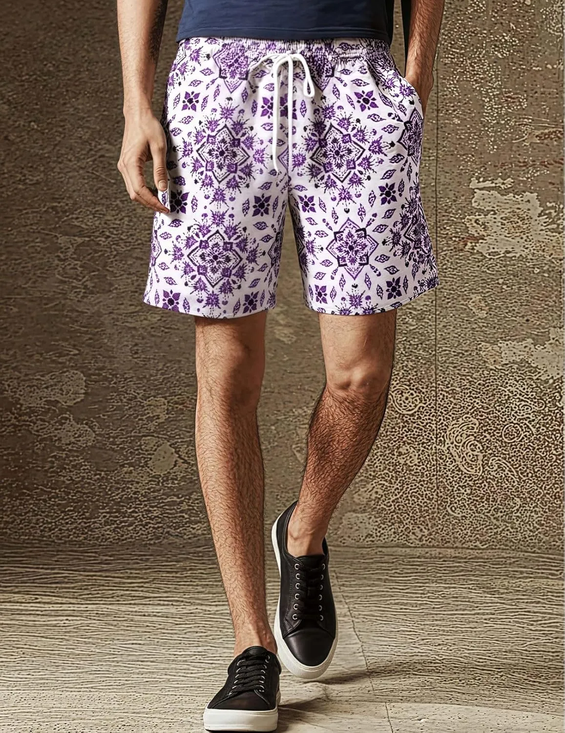 Men's Floral Basketball Shorts 4" Inseam - Lightweight Quick Dry Gym Shorts with Drawstring for Running, Workout & Casual