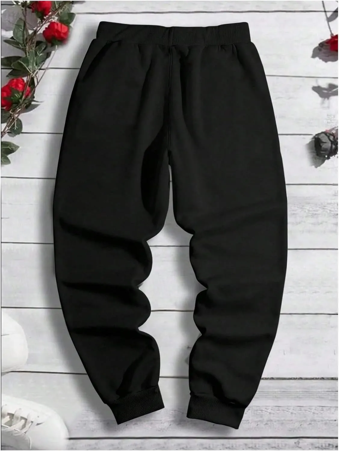 Men's Plus Size Dragon Graphic Sweatpants Japanese Letter Drawstring Waist Joggers Streetwear