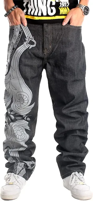 Men's Relaxed Fit Skateboard Jeans Y2k Fashion Baggy Demin Pants Vintage Hip Hop Dance Skater Pants