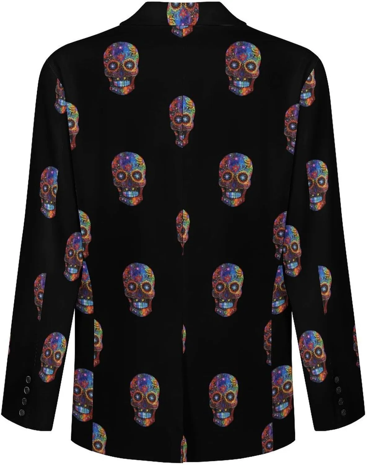 Mexicana Sugar Skull Men's Blazers Jacket Slim Fit Business Sport Coat Two Buttons Casual Suit Jacket for Work Party