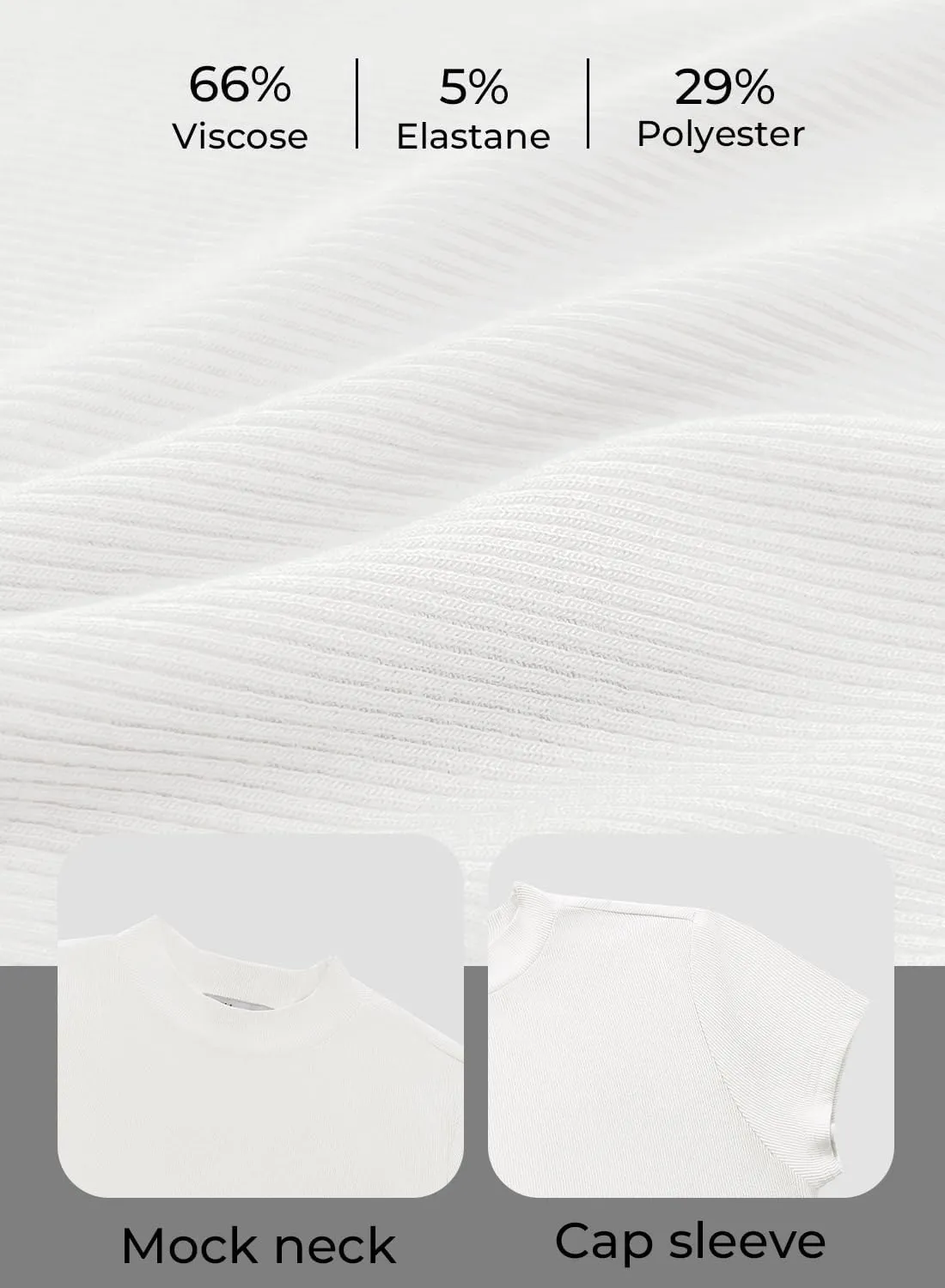 MIHOLL Women's Summer Cap Short Sleeve Tops Mock Neck Ribbed Knit Slim Fit Casual Basic Tee T Shirts