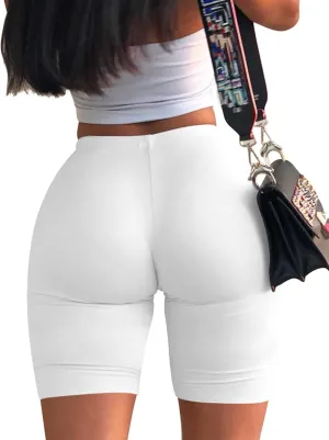 Mokoru Women's Biker Shorts High Waisted Sexy Workout Gym Athletic Shorts