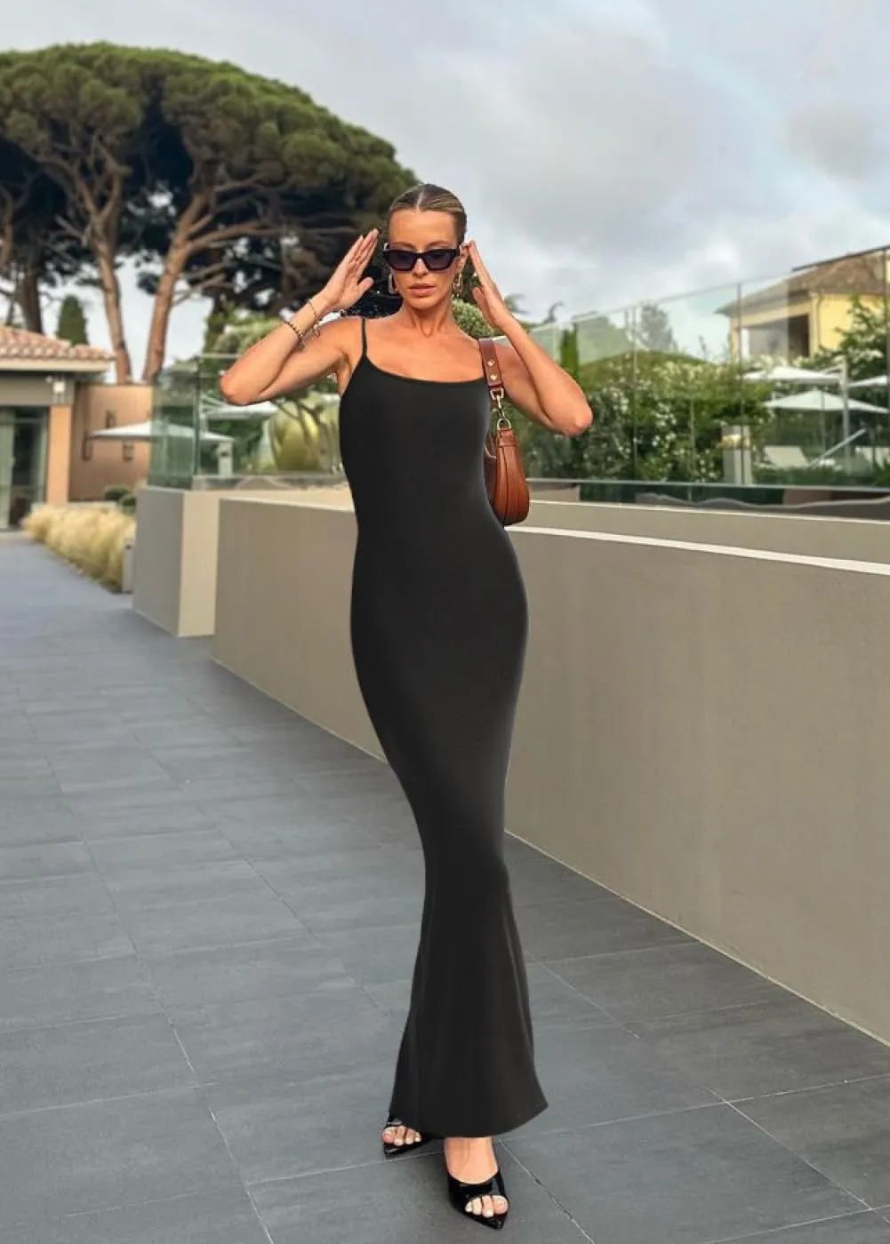 OLCHEE Womens Sexy Long Slip Maxi Dresses Summer Bodycon Casual Backless Sleeveless Lounge Dresses Ribbed Slim Formal Elegant