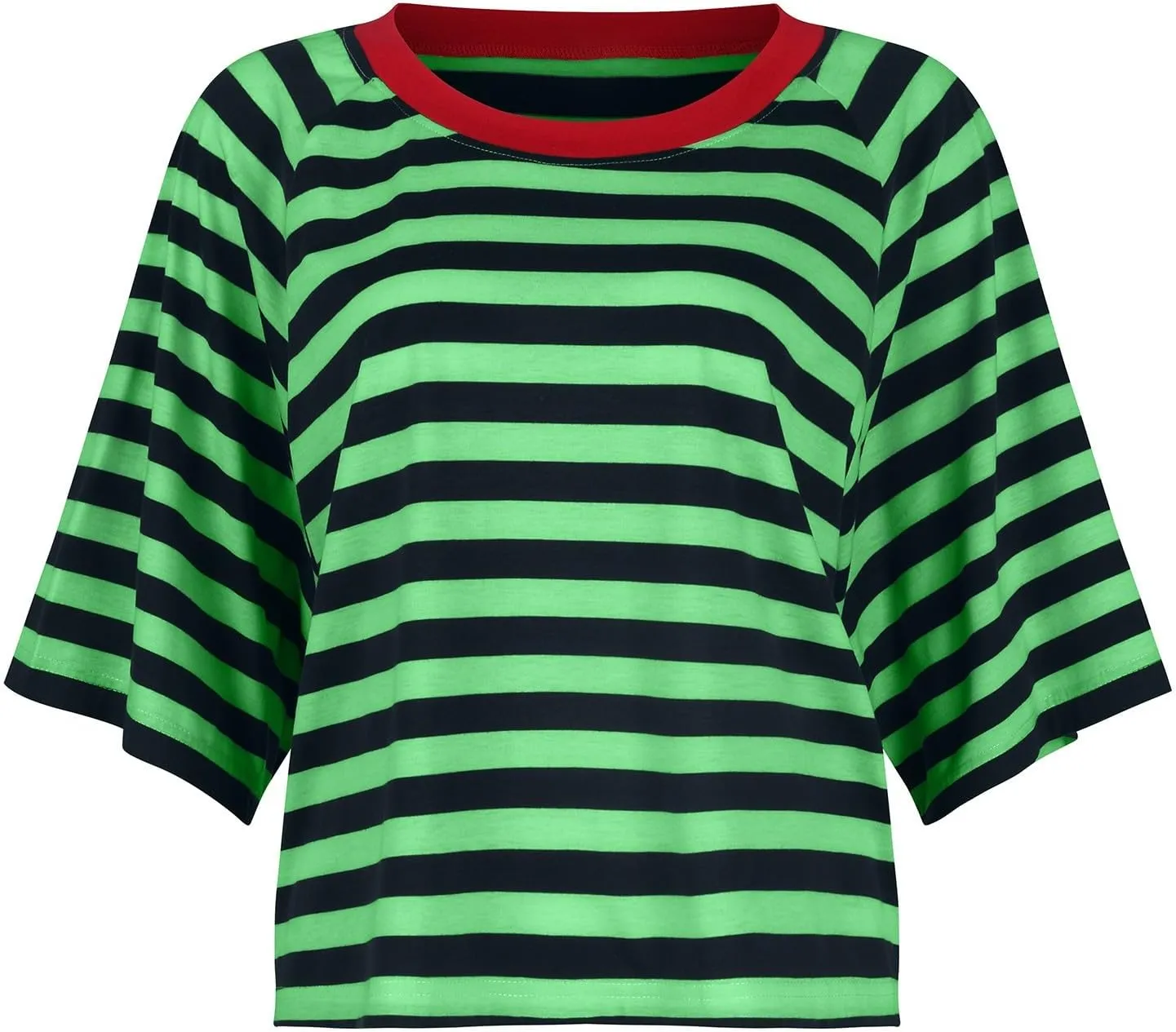 Oversized Tshirts for Women Striped Crew Neck Elbow Sleeve Tops Summer Color Block Half Sleeve Casual Blouses