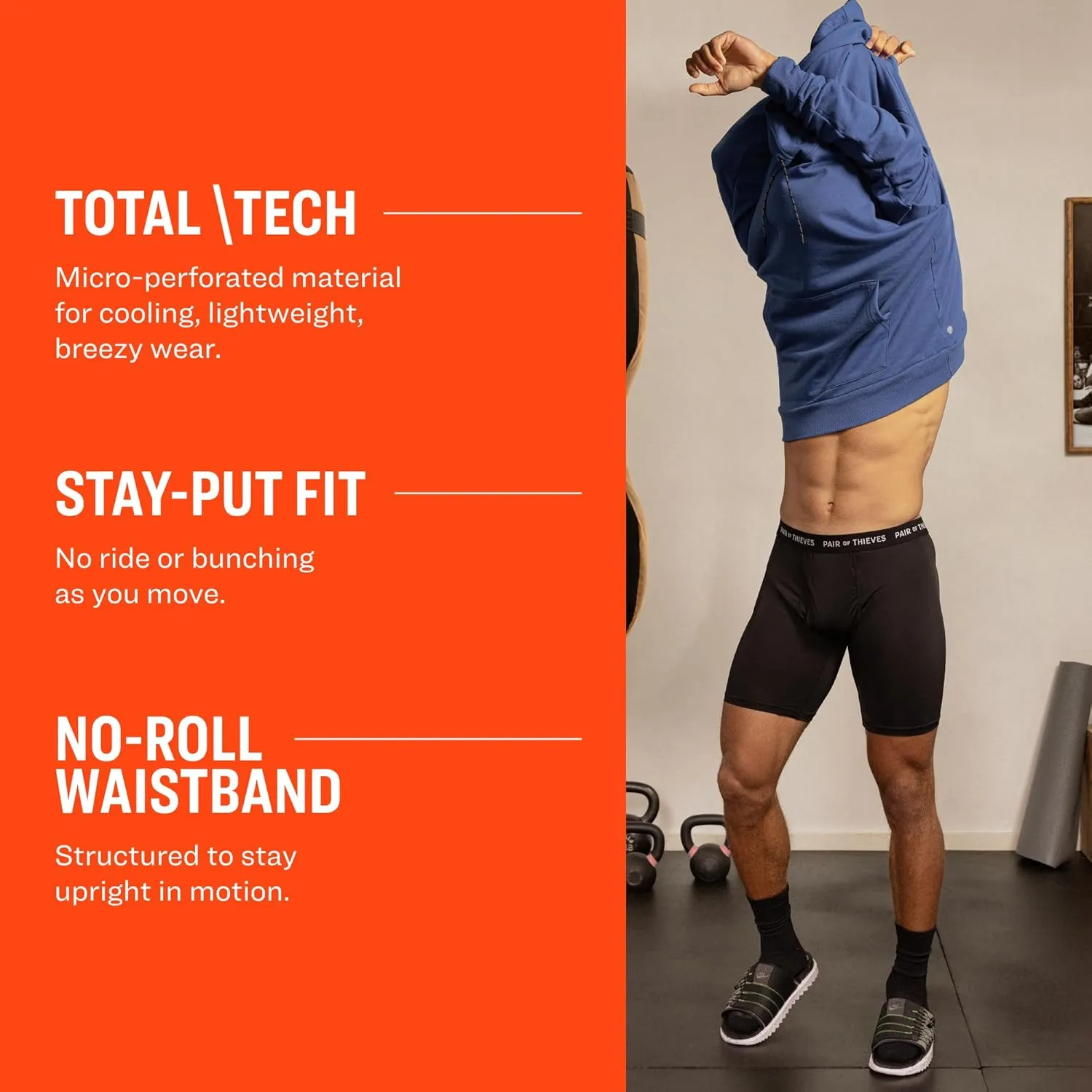 Pair of Thieves Super Fit Long Boxer Briefs for Men - Ultra Soft, Breathable, Quick-Dry Underwear 4-Way Stretch (2 & 3 Pack)