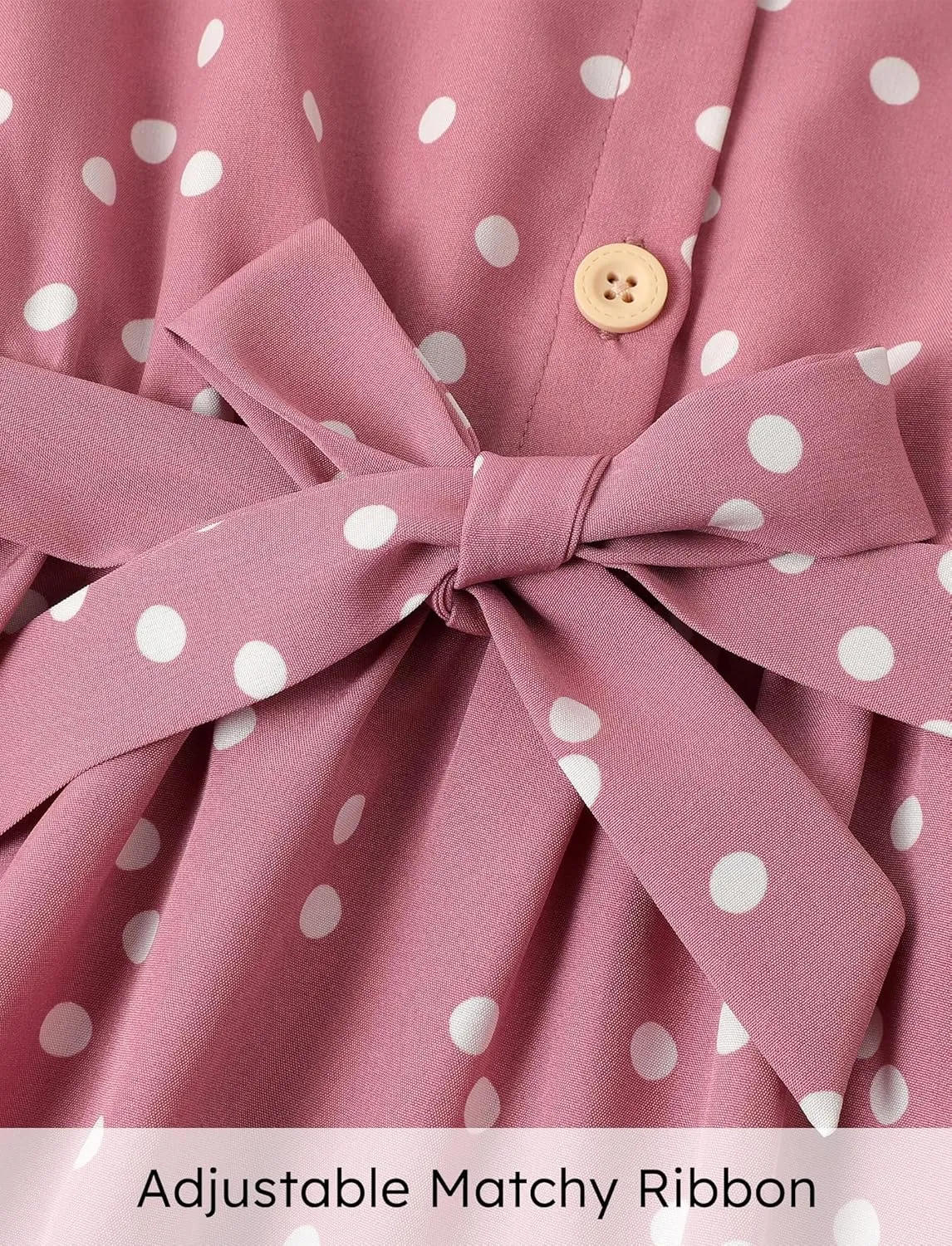 PATPAT Dress for Girls Button Down Floral Print Bowknot Ruffle Short Sleeve Casual Swing Dresses