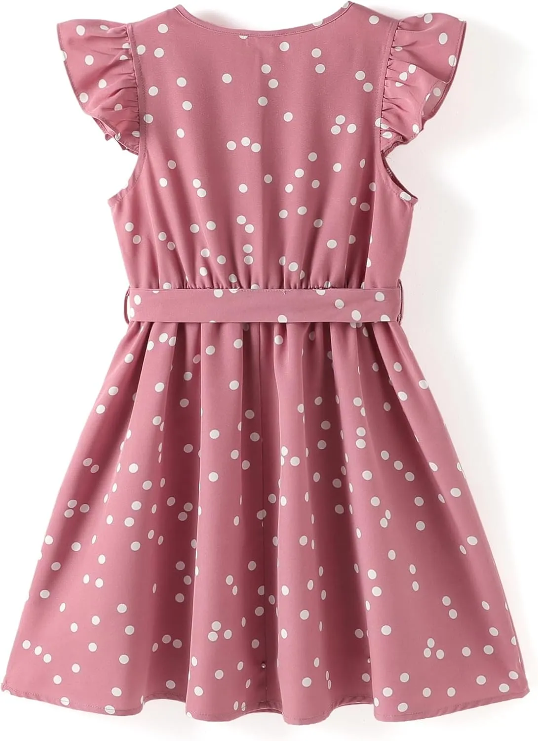 PATPAT Dress for Girls Button Down Floral Print Bowknot Ruffle Short Sleeve Casual Swing Dresses