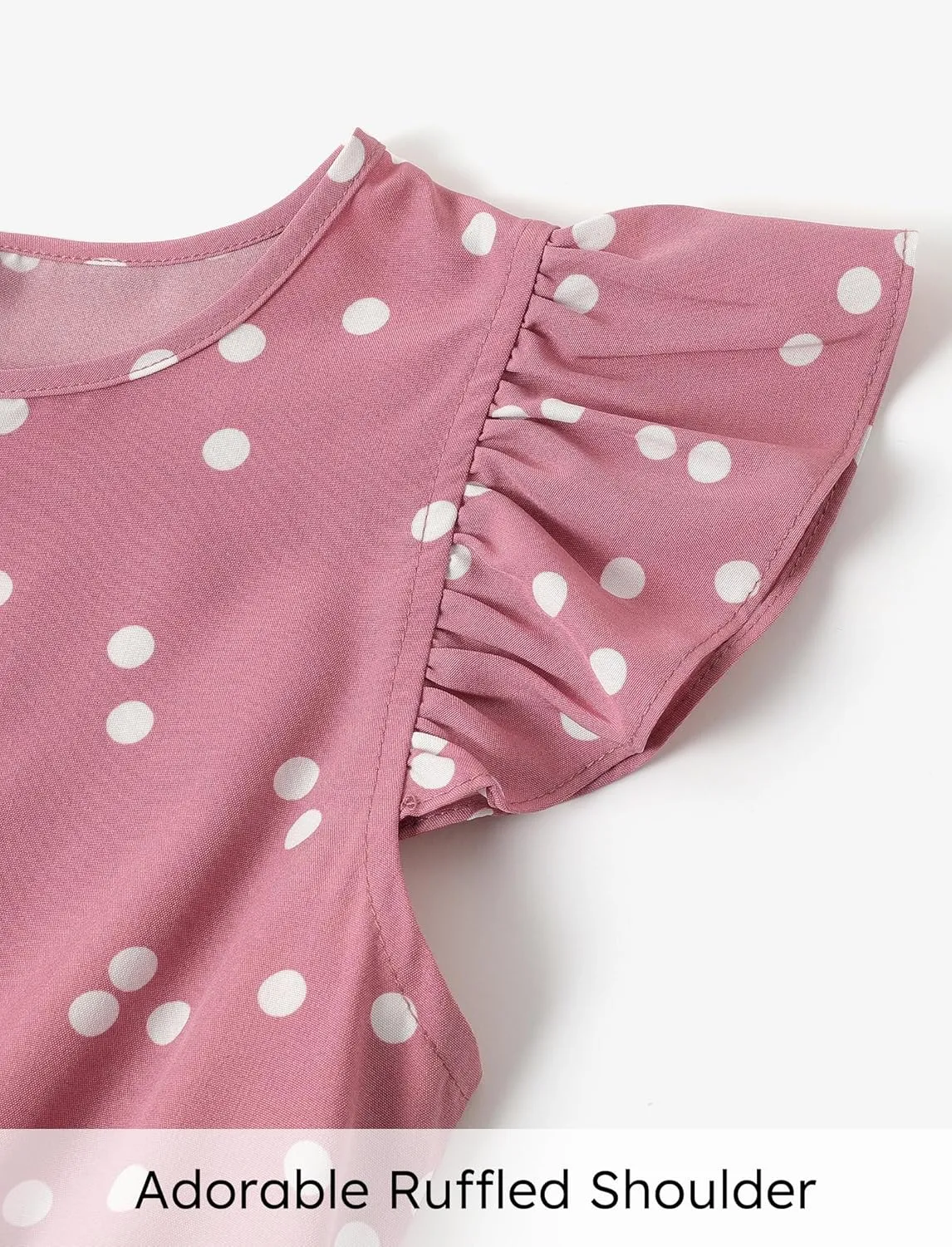 PATPAT Dress for Girls Button Down Floral Print Bowknot Ruffle Short Sleeve Casual Swing Dresses