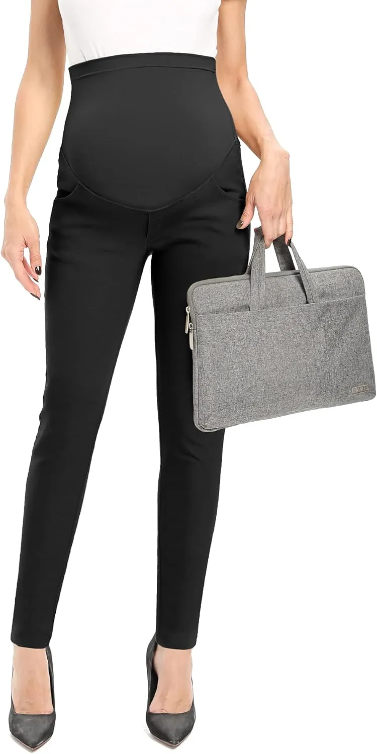 POSHGLAM Women's Maternity Skinny Pants Casual Slim Pull-on Comfy Stretch Pants