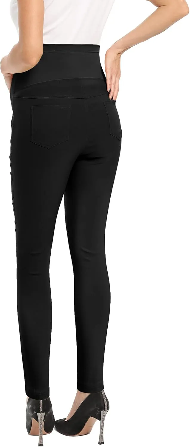 POSHGLAM Women's Maternity Skinny Pants Casual Slim Pull-on Comfy Stretch Pants