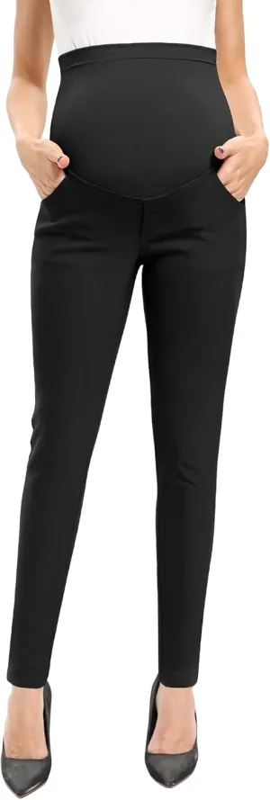 POSHGLAM Women's Maternity Skinny Pants Casual Slim Pull-on Comfy Stretch Pants