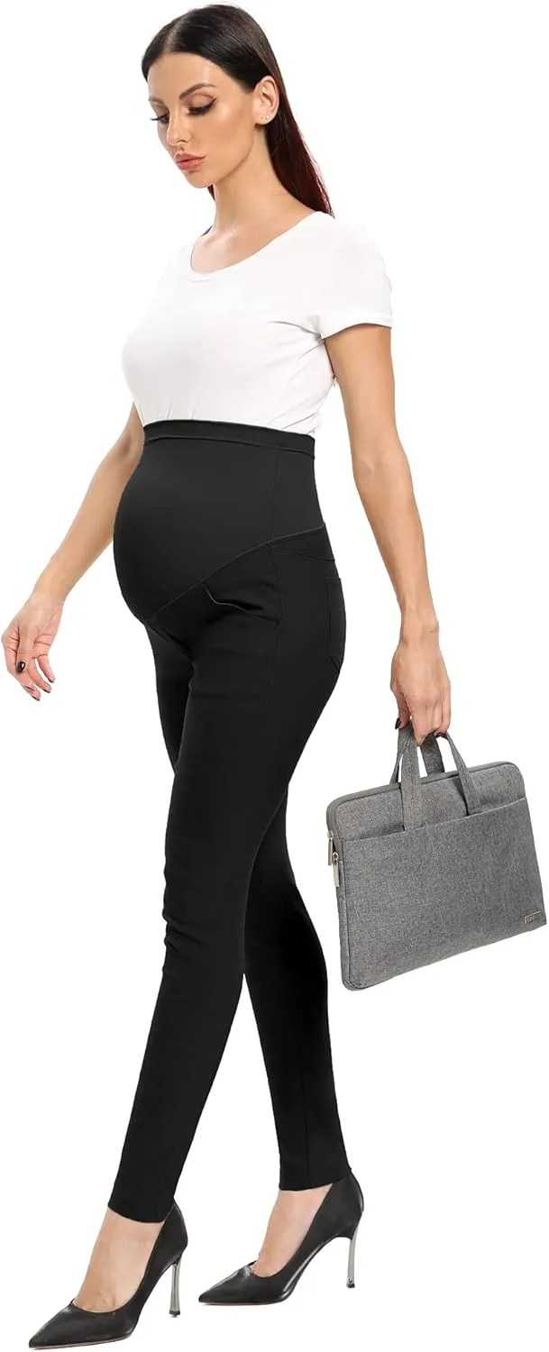 POSHGLAM Women's Maternity Skinny Pants Casual Slim Pull-on Comfy Stretch Pants