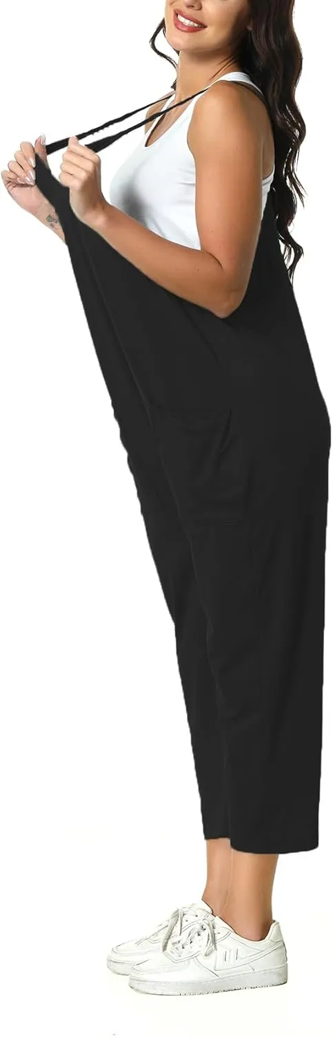 Rompers for Women Casual Summer Jumpsuits Sleeveless Loose Spaghetti Strap Overalls Jumpers