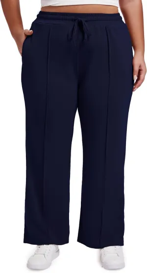 SEKINO Women's Plus Size Wide Straight Leg Pants High Waisted Business Casual Work Pants Trousers with Pockets Drawstring