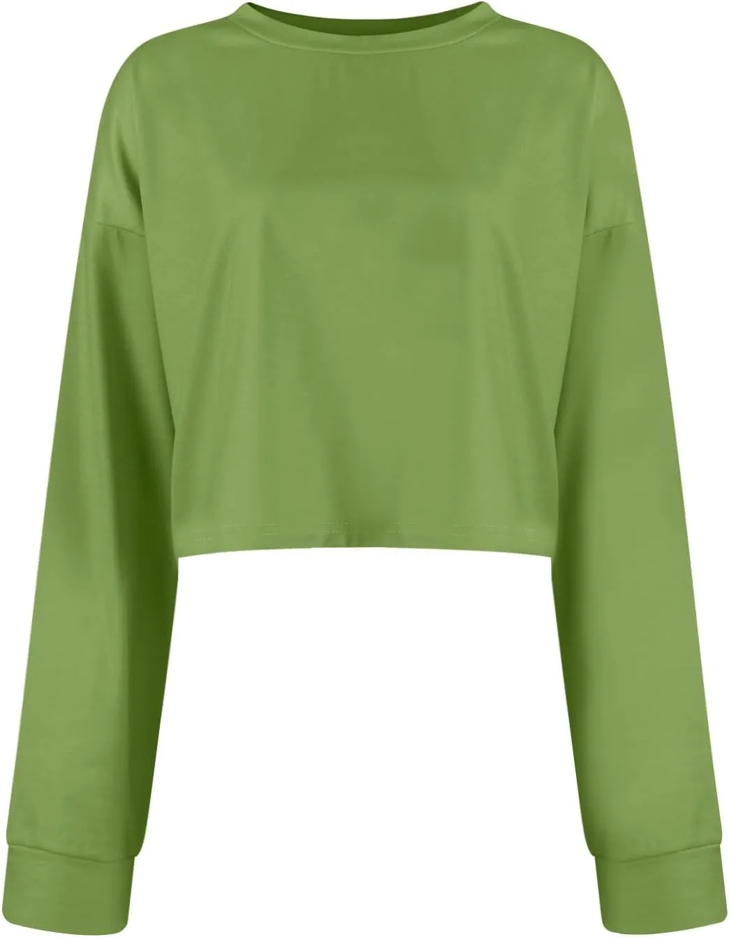 slqdgmryz Cropped Sweatshirts for Women Crewneck Fall Crop Top Sweatshirt Preppy Loose Fit Drop Shoulder Pullover Hoodie