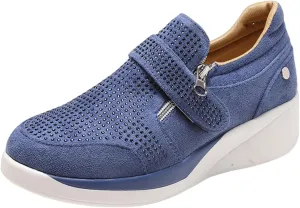 Sneakers For Women Wide Width Comfortable Women's Fashion Canvas Shoes Round Toe Lightweight Non-Slip Flat Sneakers Classic Casual Fall Low Top Soft Comfort Breathable Slip On Walking Loafers