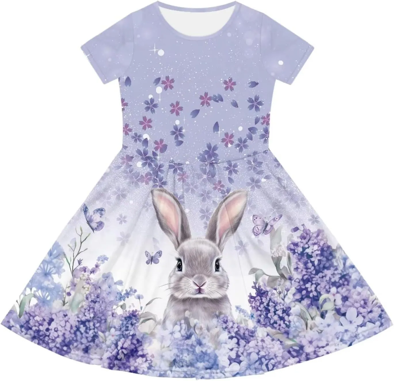 Summer Knee-Length Dresses for Girls 2-14 Years Old Machine Washable and Wrinkle-Resistant