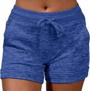 Summer Shorts for Women Trendy Print Yoga Pants Casual Loose Elastic Drawstring Trousers Beach Shorts Pockets