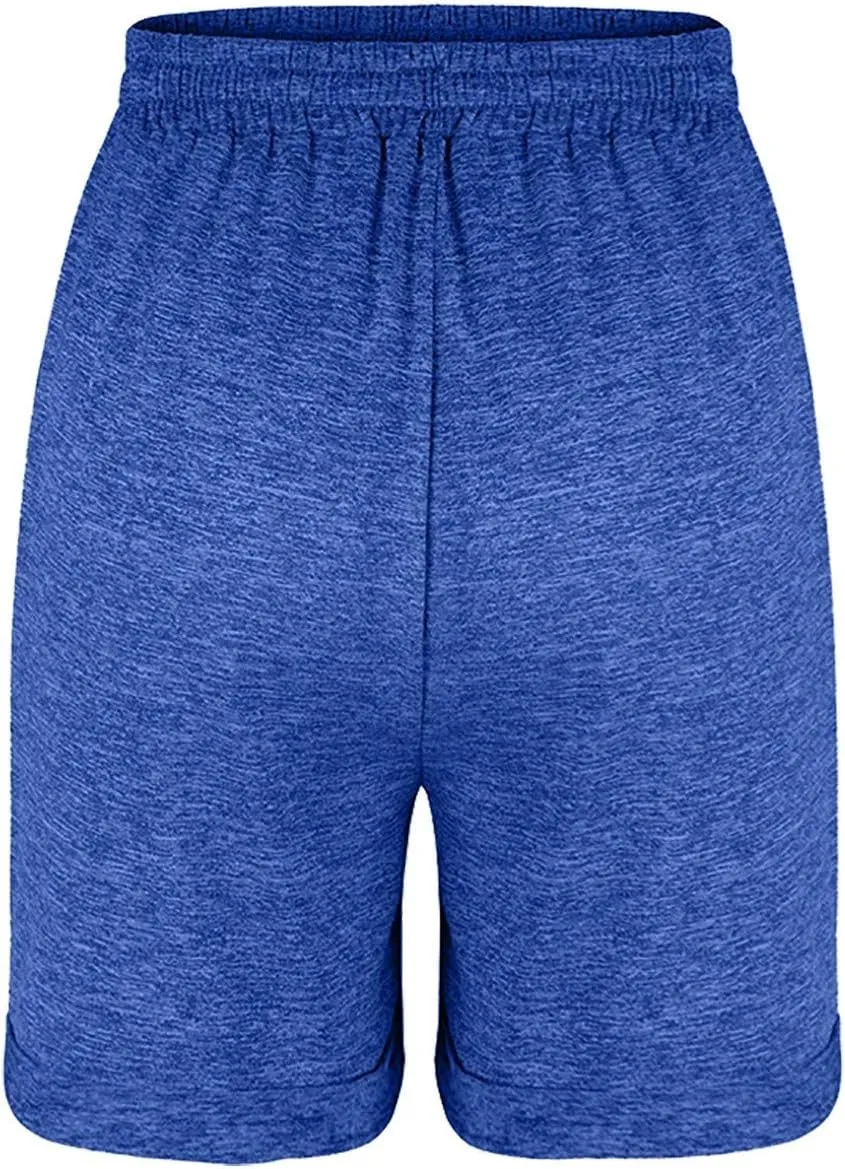 Summer Shorts for Women Trendy Print Yoga Pants Casual Loose Elastic Drawstring Trousers Beach Shorts Pockets
