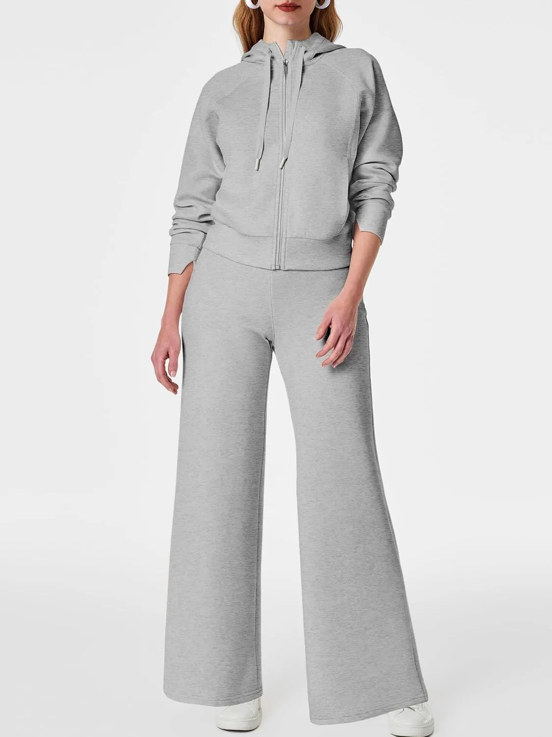 SuperPrity Women 2 Piece Outfits Sweatsuits 2024 Fall Zip Up Hoodie Sweatshirt Sweatpants Tracksuit Matching Sweat Lounge Set