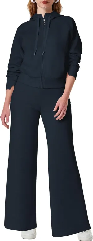 SuperPrity Women 2 Piece Outfits Sweatsuits 2024 Fall Zip Up Hoodie Sweatshirt Sweatpants Tracksuit Matching Sweat Lounge Set