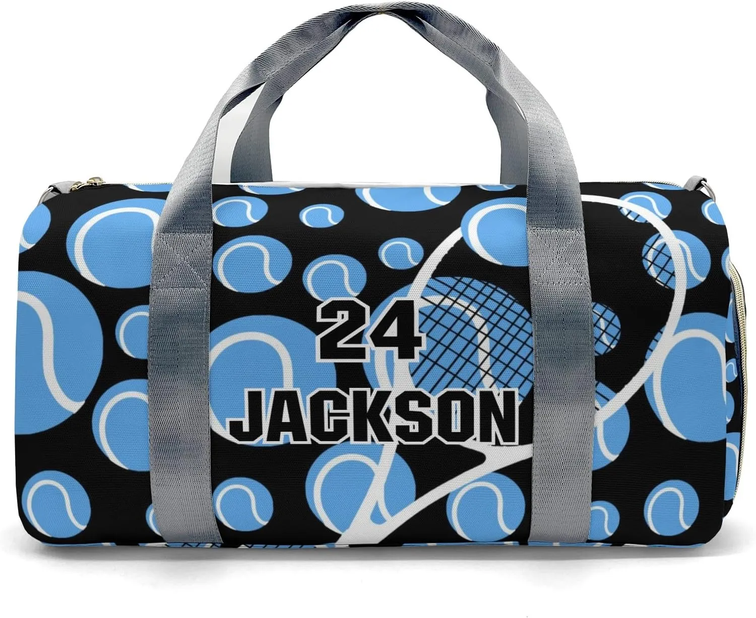 Tennis Blue Sport Gym Travel Duffel Bag Large Foldable Waterproof Overnight Bag for Beach Swim Bags Pool Sports Gym
