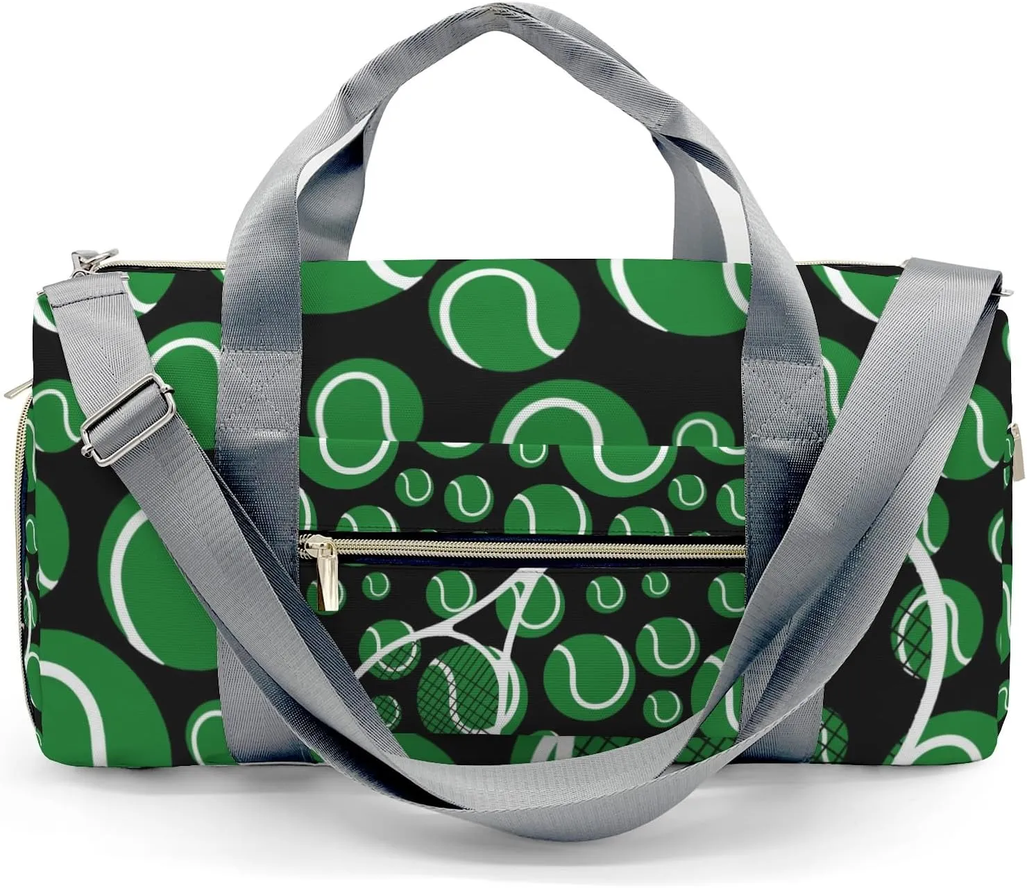 Tennis Green Sport Gym Travel Duffel Bag,Sports Tote Gym Bag,Shoulder Weekender Overnight Bag for Women