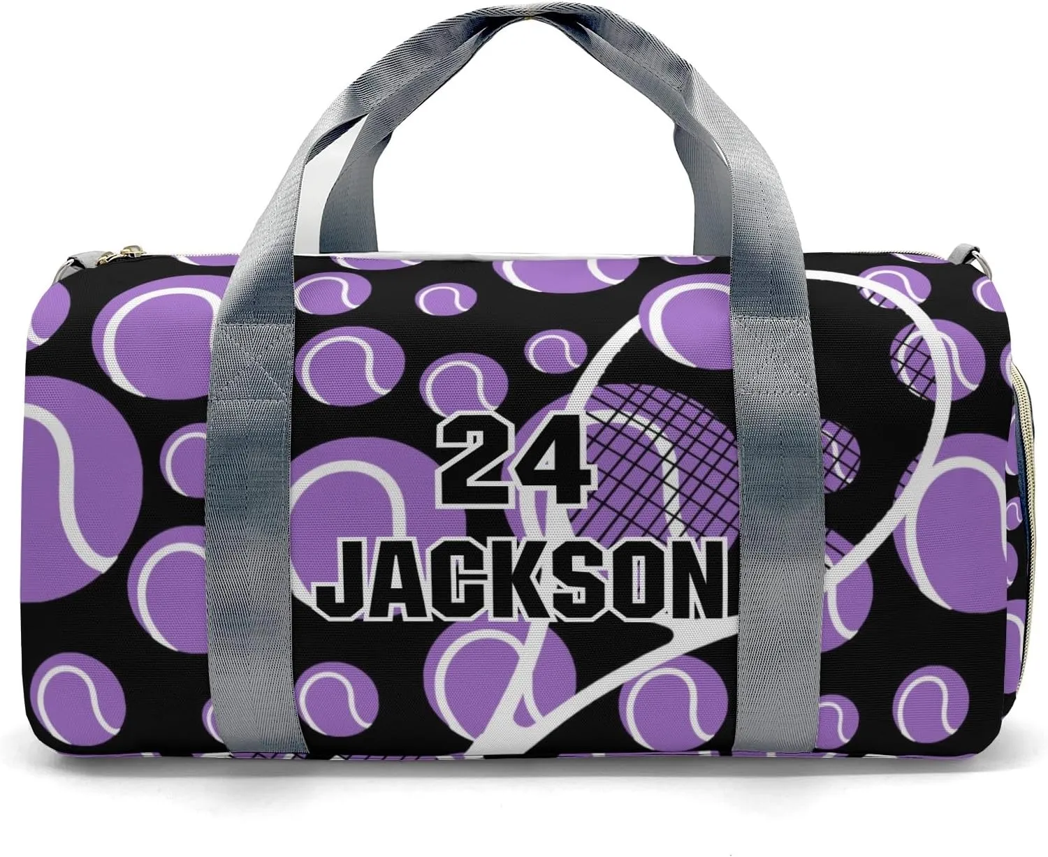 Tennis Purple Sport Gym Travel Duffel Bag Large Foldable Waterproof Overnight Bag for Beach Swim Bags Pool Sports Gym