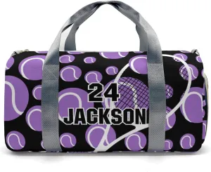 Tennis Purple Sport Gym Travel Duffel Bag Large Foldable Waterproof Overnight Bag for Beach Swim Bags Pool Sports Gym