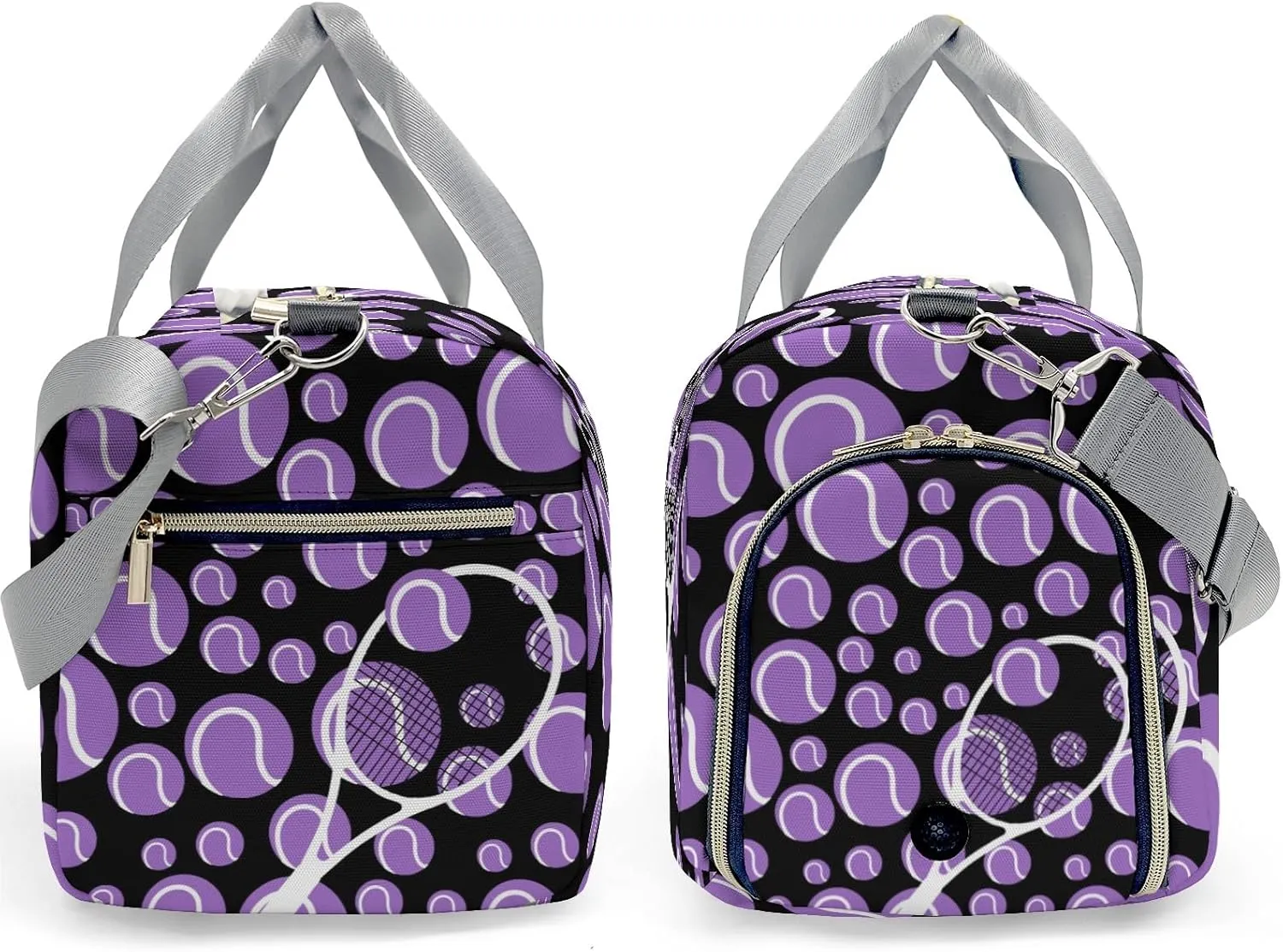 Tennis Purple Sport Gym Travel Duffel Bag Large Foldable Waterproof Overnight Bag for Beach Swim Bags Pool Sports Gym