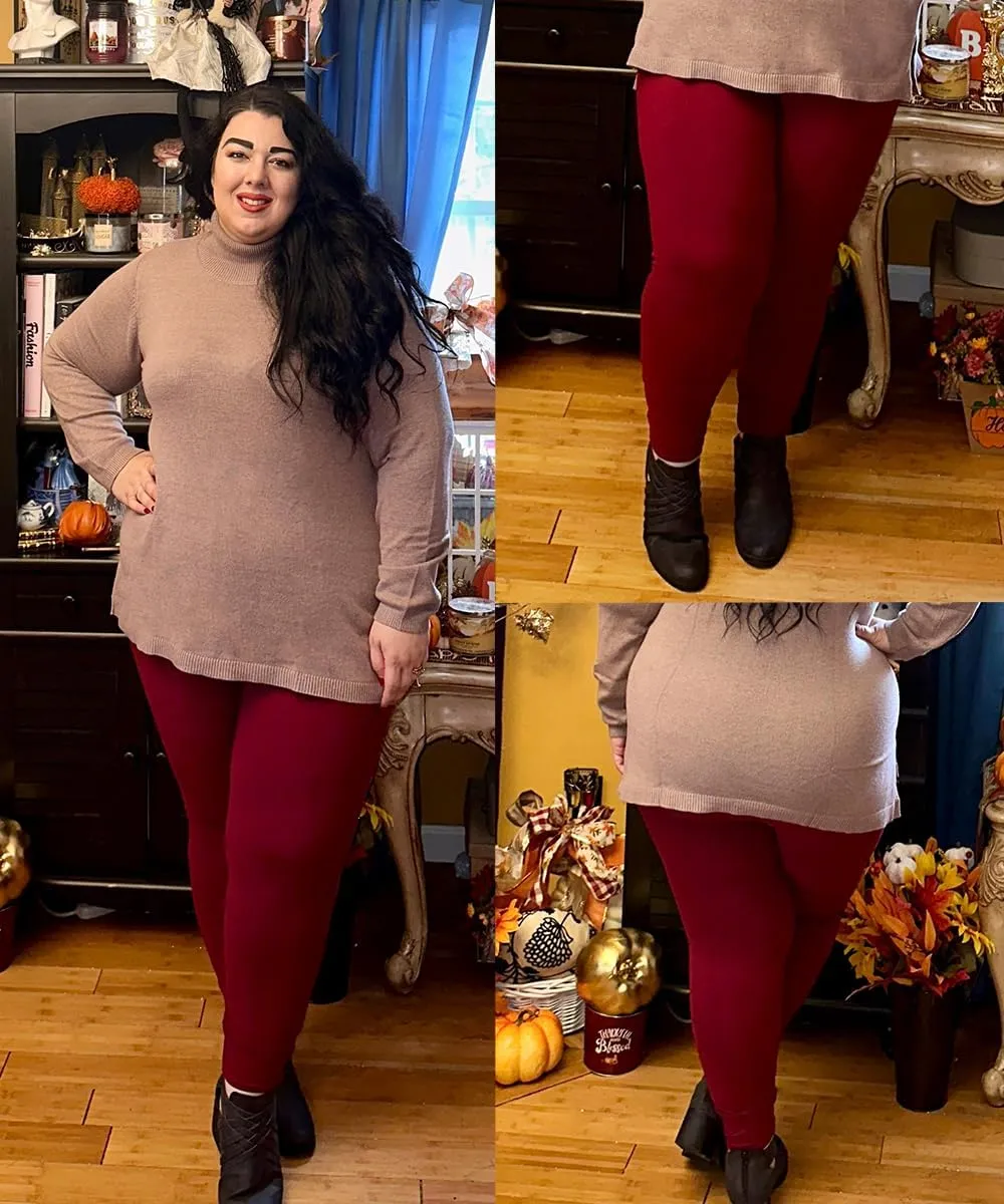 TIYOMI Plus Size Leggings for Women High Waist Full Length Pants Casual Ankle Fall Leggings XL-5XL