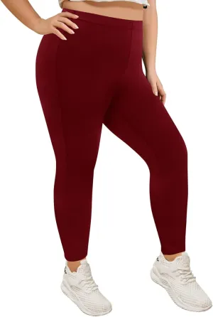 TIYOMI Plus Size Leggings for Women High Waist Full Length Pants Casual Ankle Fall Leggings XL-5XL