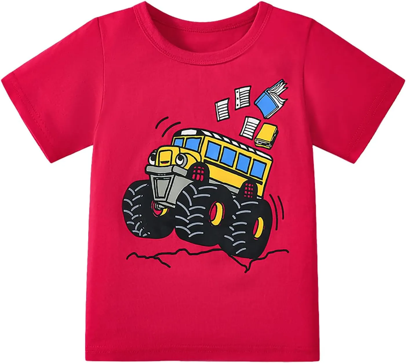 Toddler Boy Short Sleeve Tshirt Summer Cotton Casual Graphic Crewneck Tee Shirts Packs