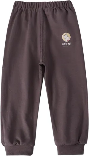 Toddler Boys Girls Cotton Sweatpants Solid Color Casual Bottoms Elastic Jogger Running Trousers for Kids Unisex