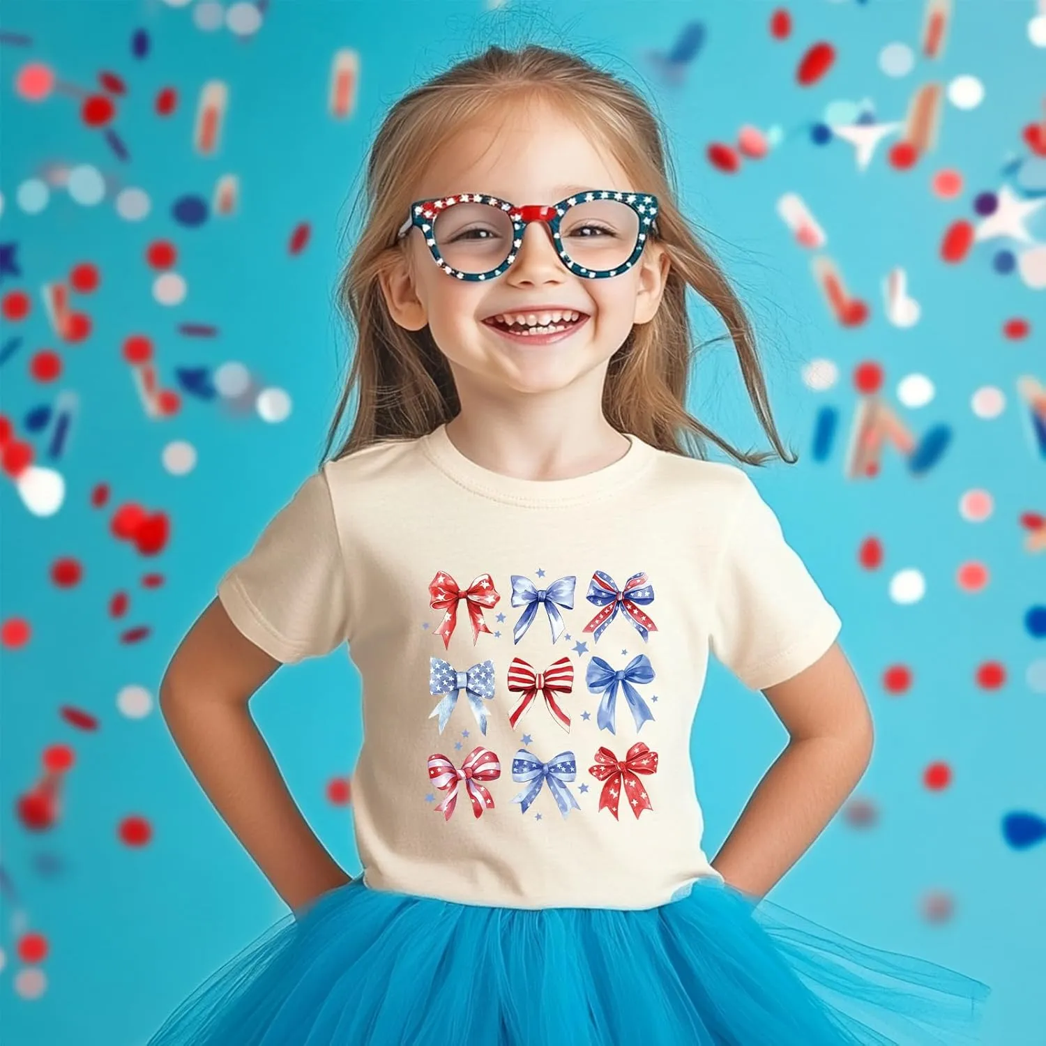Toddler Girl American Flag Shirt 4th of July Tshirt Cotton Short Sleeve Tees 2-12 Years