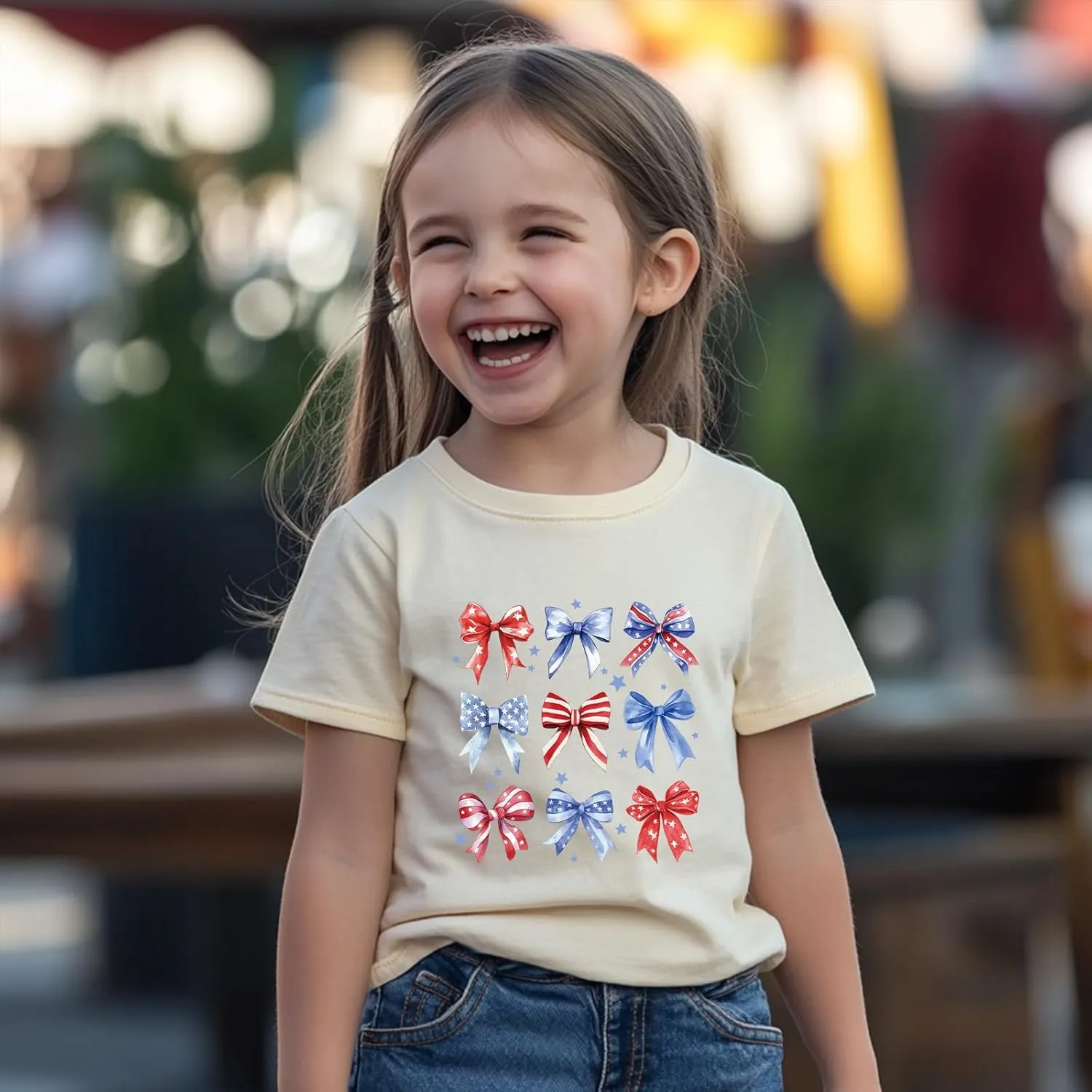 Toddler Girl American Flag Shirt 4th of July Tshirt Cotton Short Sleeve Tees 2-12 Years